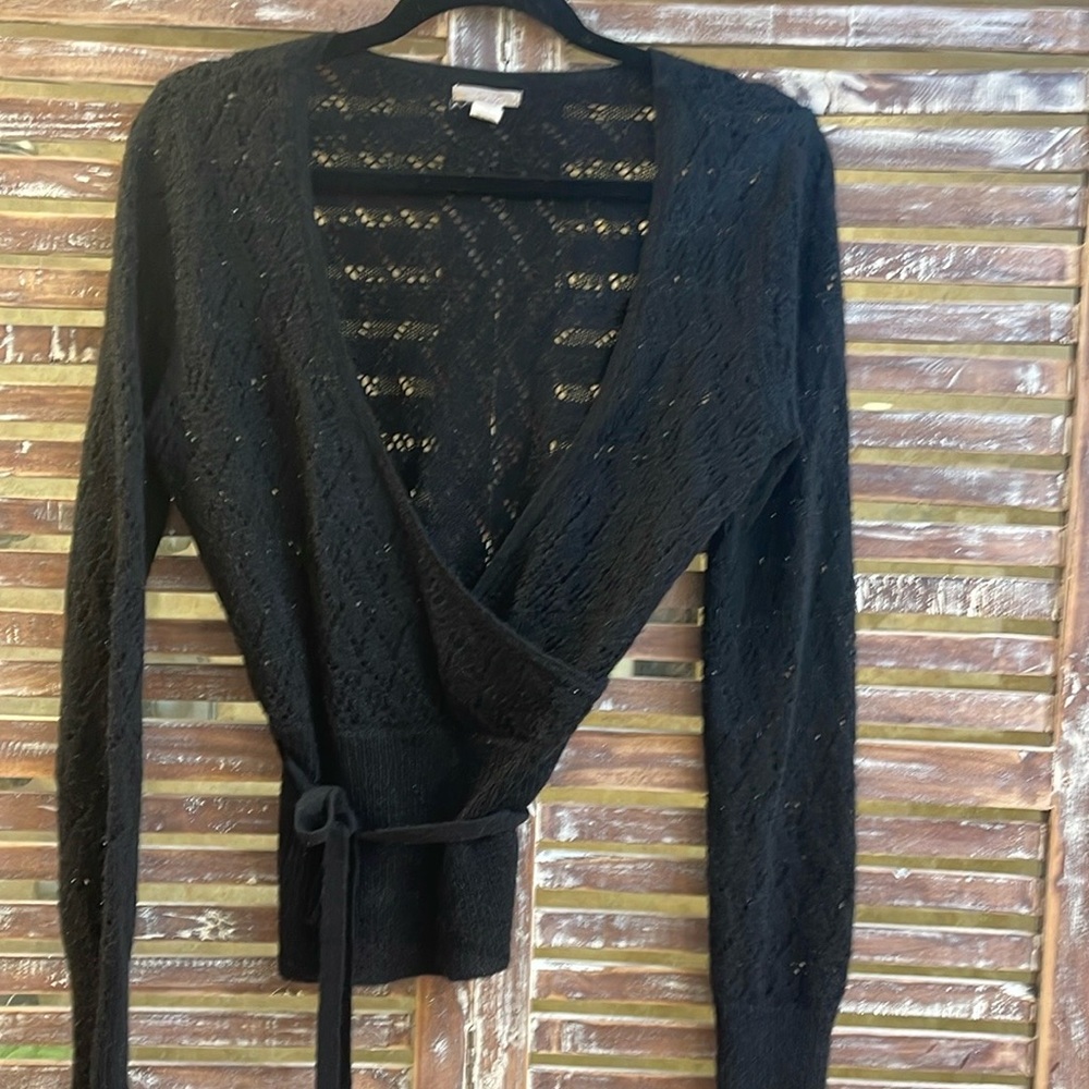 Chic Black Wrap Cardigan